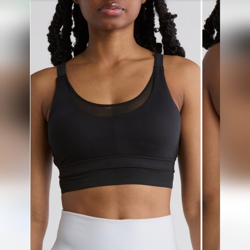 MARIKA Wendy Mesh Trim Sports Bra Sz XS Black  NWT